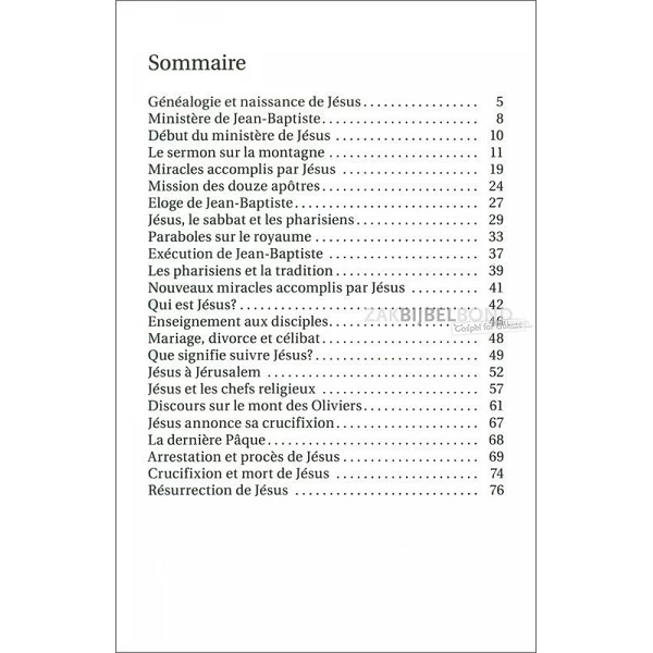 Frans Mattheüs-evangelie, Louis Segond 21 vertaling, paperback