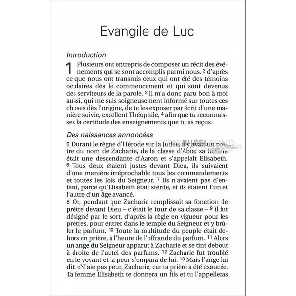 Frans Lukas-evangelie, Louis Segond 21 vertaling, paperback