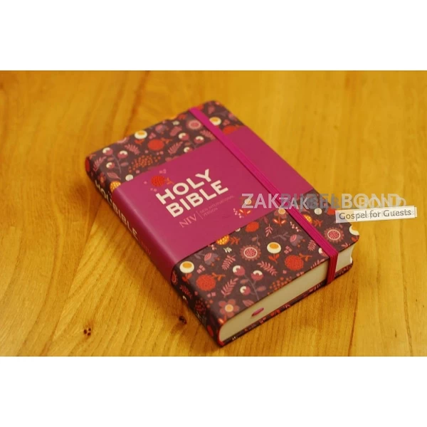 Engelse Bijbel in de New International Version (NIV) - POCKET FLORAL NOTEBOOK BIBLE - Compact formaat met elastieken sluiting