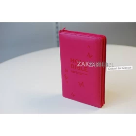 Engelse Bijbel in de New International Version (NIV) - POCKET PINK SOFT-TONE BIBLE - Met imitatieleer, rits en zilversnede