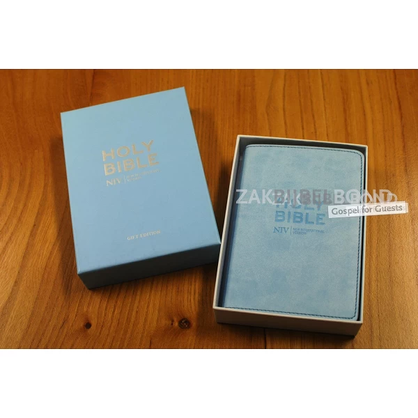 Engelse Bijbel in de New International Version (NIV) - POCKET PASTEL BLUE BIBLE - Medium formaat met zilversnede