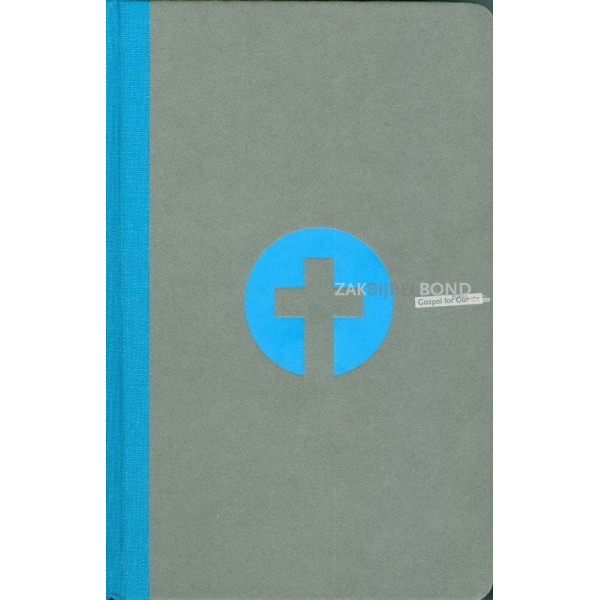 Duitse Bijbel in de Schlachter 2000-vertaling. Uitgevoerd in groot formaat met harde kaft, afgeronde hoeken en grijs/blauw desig