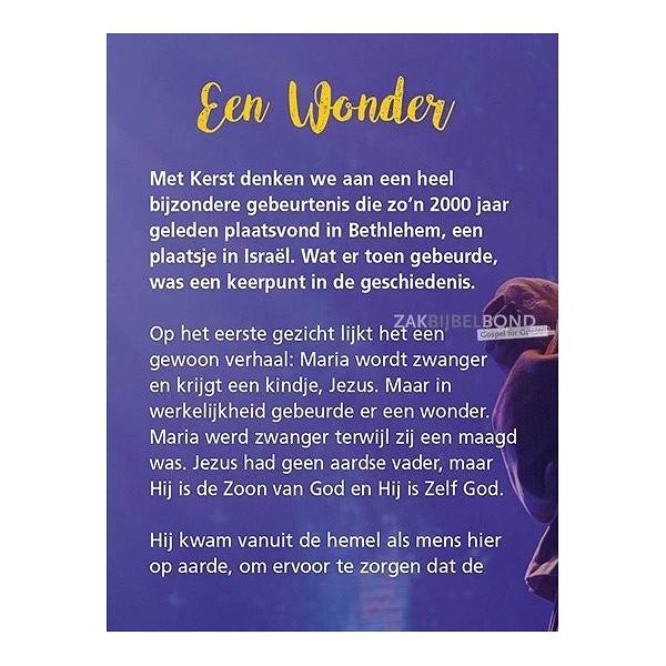Nederlands evangelisatieboekje - Kerst is een wonder