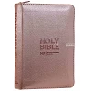 Engelse Bijbel NIV - Compact rosé goud rits