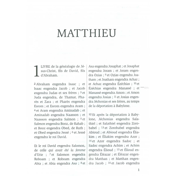 Frans Mattheüs-evangelie Louis Segond