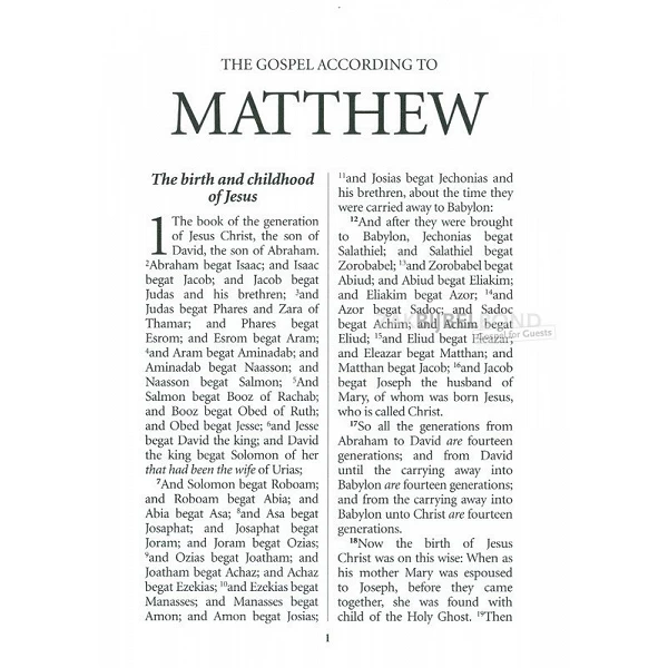 Engels Mattheüs-evangelie, KJV, Natuurfoto
