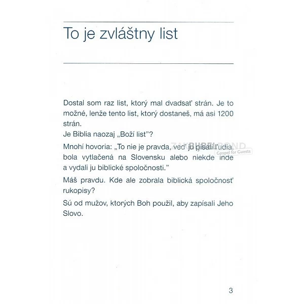 Slovak booklet  'A Letter for you'