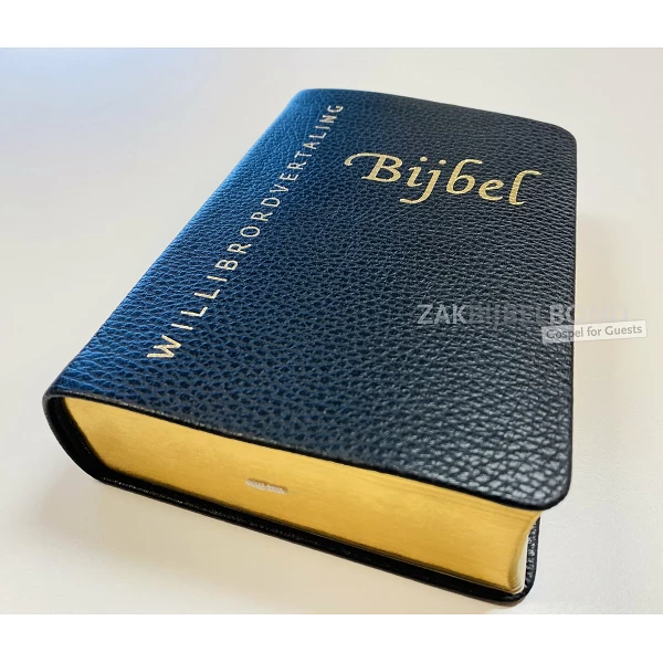 Willibrord Bijbel in leer met goudsnede - Zwart
