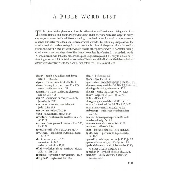 English Bible in the King James Version - Windsor Text Bible (calfskin) - Black - Thumb index - Zipper