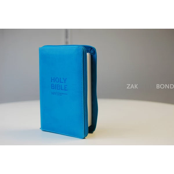 Engelse Bijbel NIV - Compact met rits turquoise