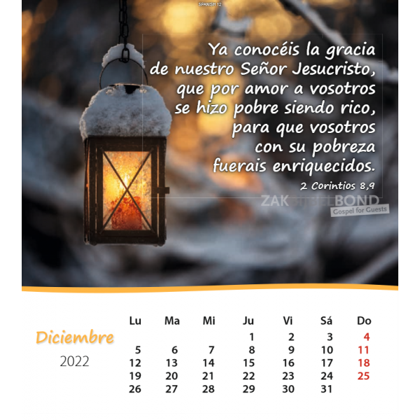 Spanish postcard calendar 2022