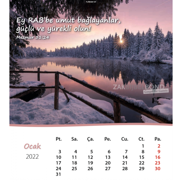 Turkish postcard calendar 2022