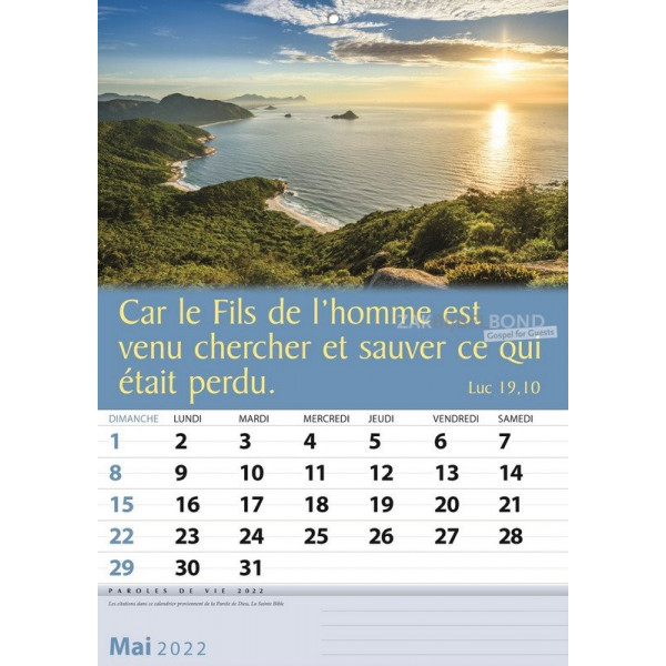 Franse wandkalender 2022