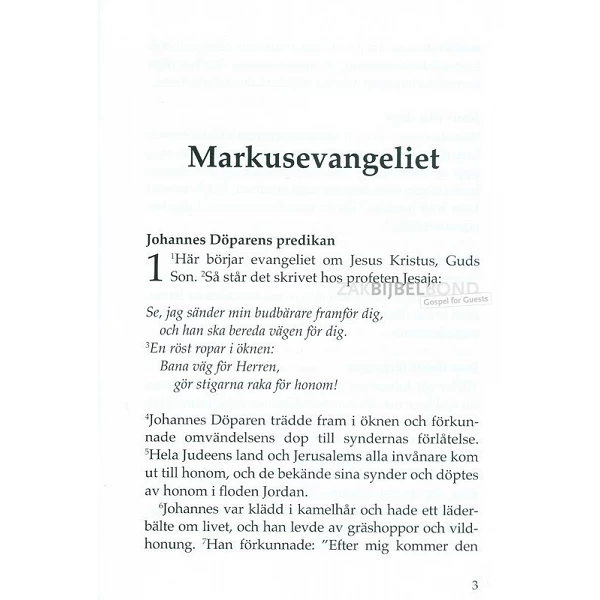 Swedish Gospel of Mark Large Print