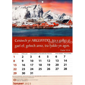 Welsh wall calendar 2022
