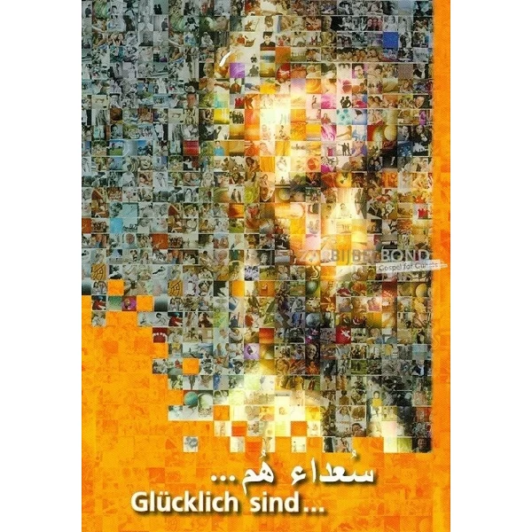 Arabisch/Duits evangelisatieboekje 'Gelukkig is...'