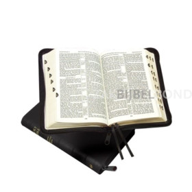 English Bible KJV - Classic reference Bible - black calfskin leather zipper thumb index