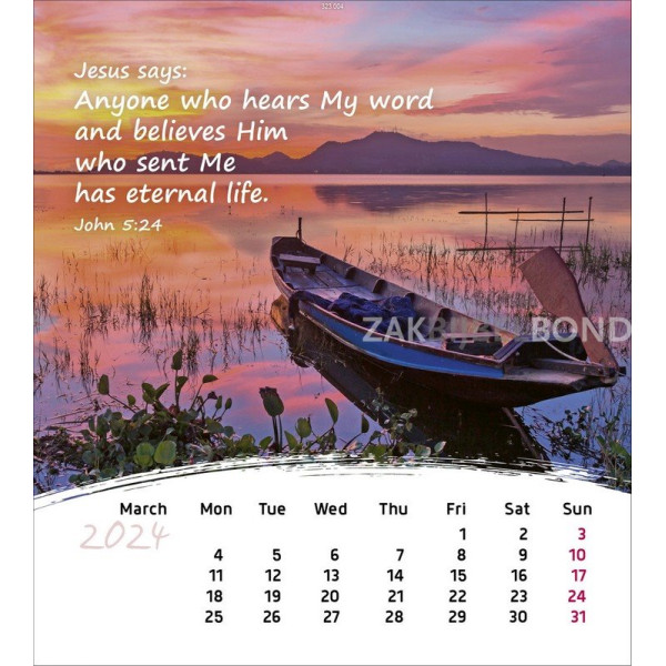 English postcard calendar 2024 -  Life for you