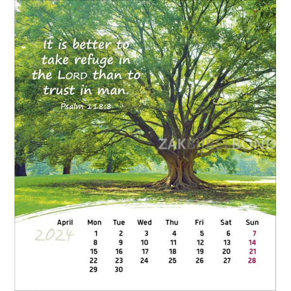 English postcard calendar 2024 -  Life for you