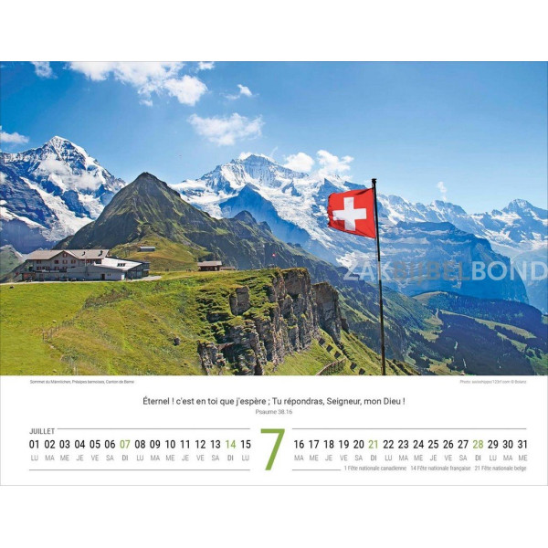 Franse Zwitserlandkalender 2024
