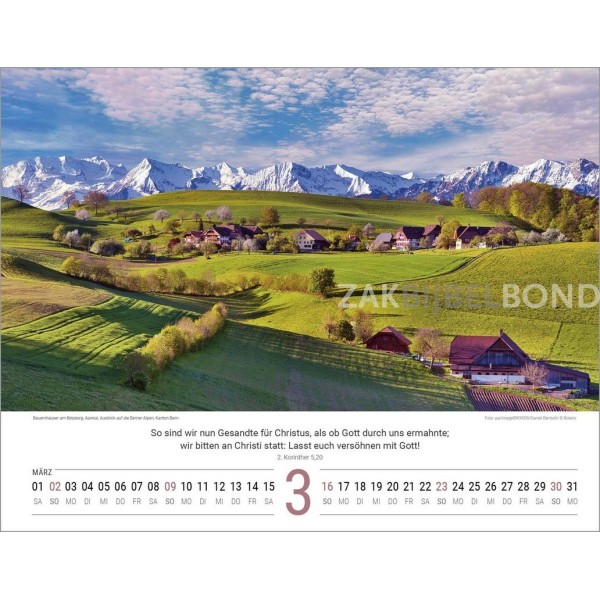 German Switserland calendar 2025