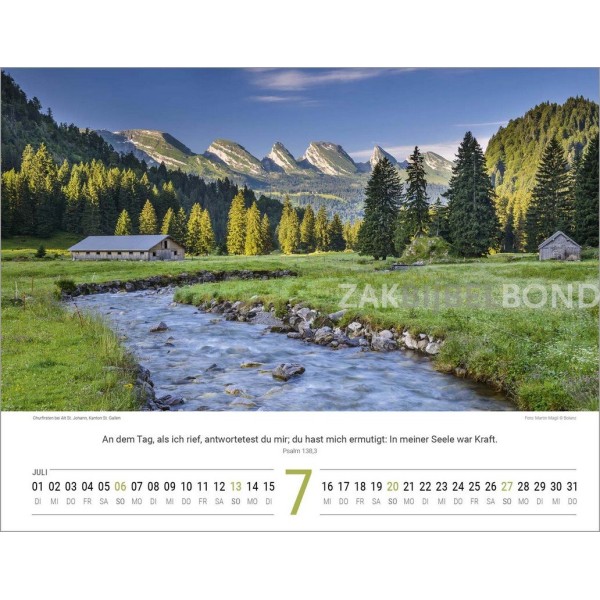 German Switserland calendar 2025