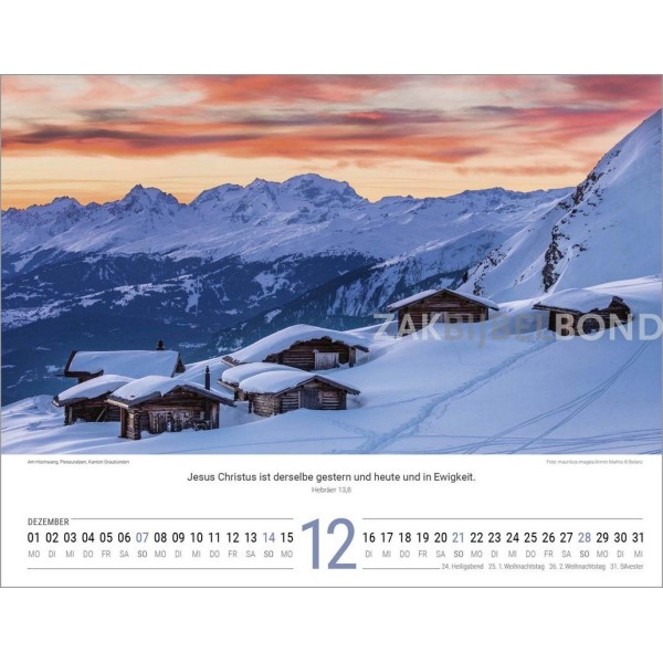 German Switserland calendar 2025
