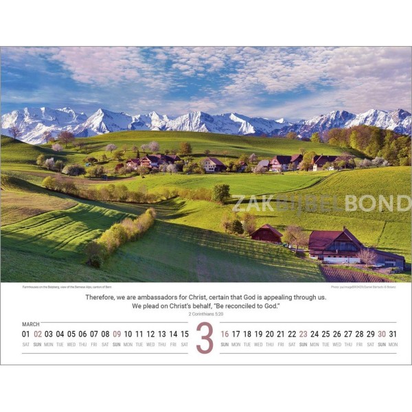 English Switserland calendar 2025