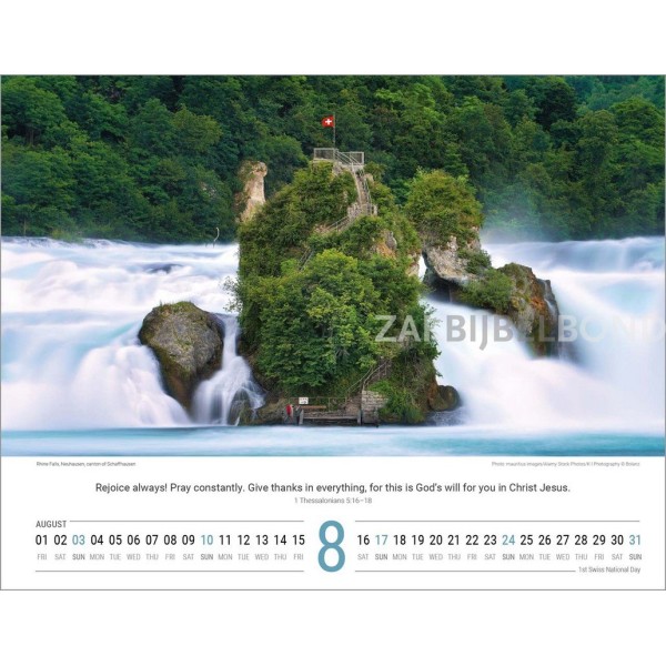 English Switserland calendar 2025