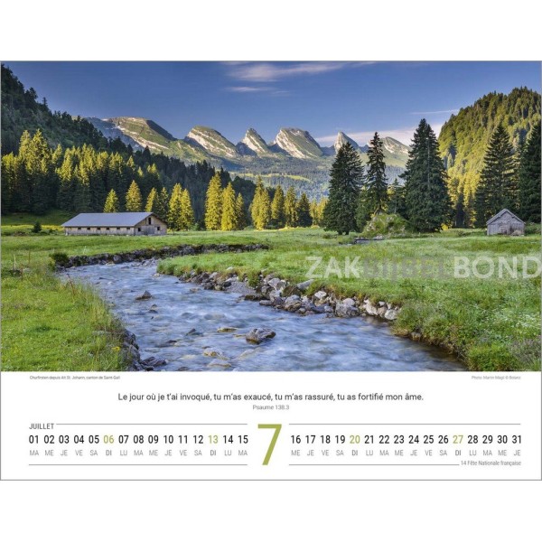 French Switserland calendar 2025