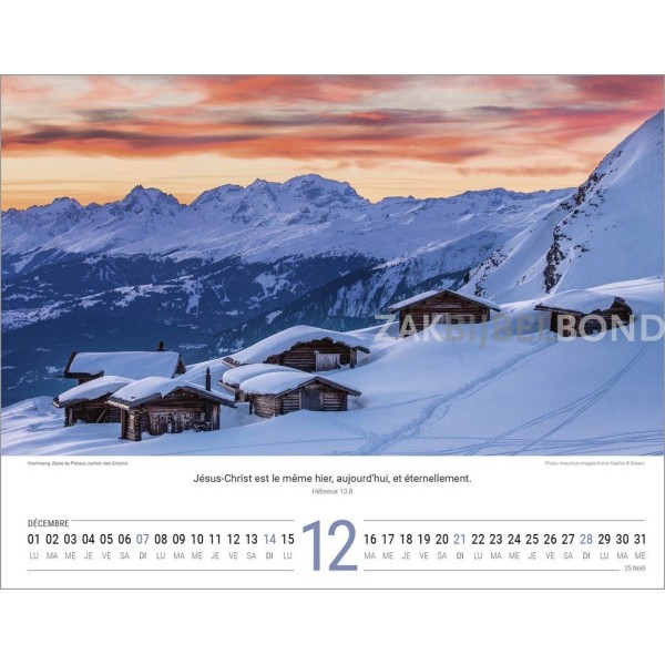French Switserland calendar 2025