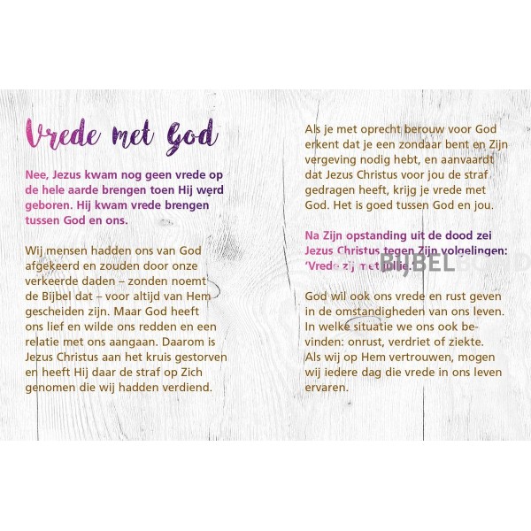 Nederlands evangelisatieboekje - Ere zij God en vrede op aarde