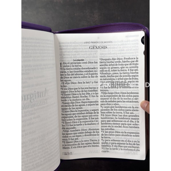 Spanish Bible RVR 60 - Letra Súper Gigante - purple thumb index zipper