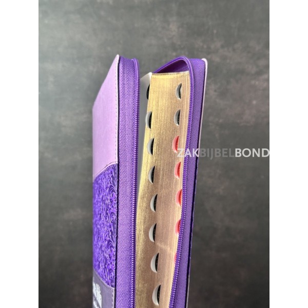 Spanish Bible RVR 60 - Letra Súper Gigante - purple thumb index zipper