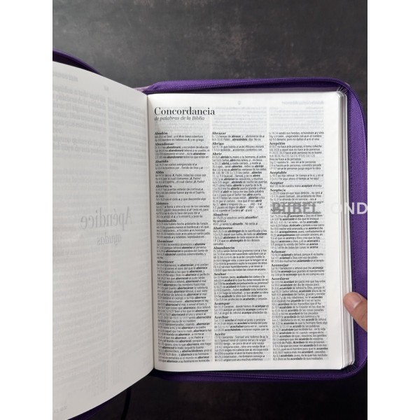Spanish Bible RVR 60 - Letra Súper Gigante - purple thumb index zipper