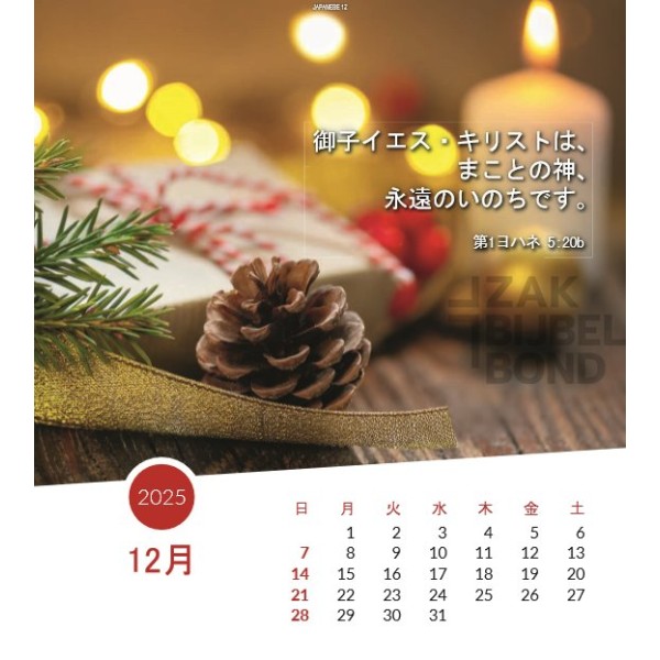 Japanese postcard calendar 2025