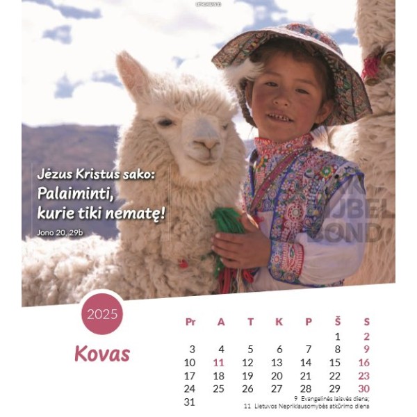Lithuanian postcard calendar 2025