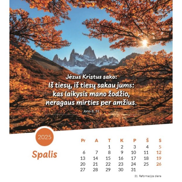 Lithuanian postcard calendar 2025