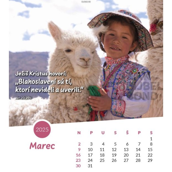 Slovak postcard calendar 2025
