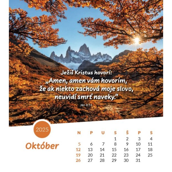 Slovak postcard calendar 2025