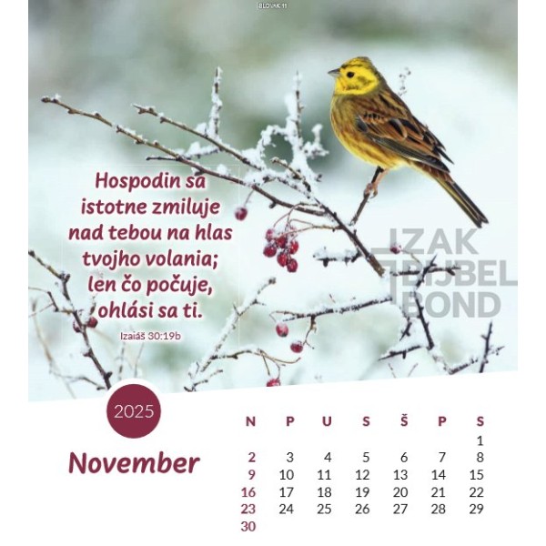 Slovak postcard calendar 2025