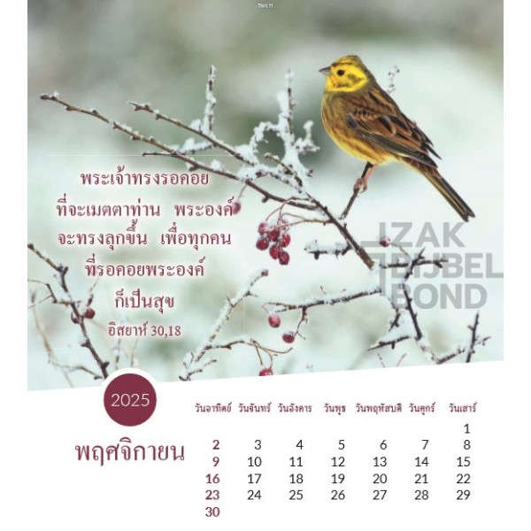 Thai postcard calendar 2025