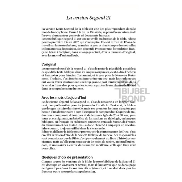 French Bible Louis Segond 21 Premium compact Deluxe