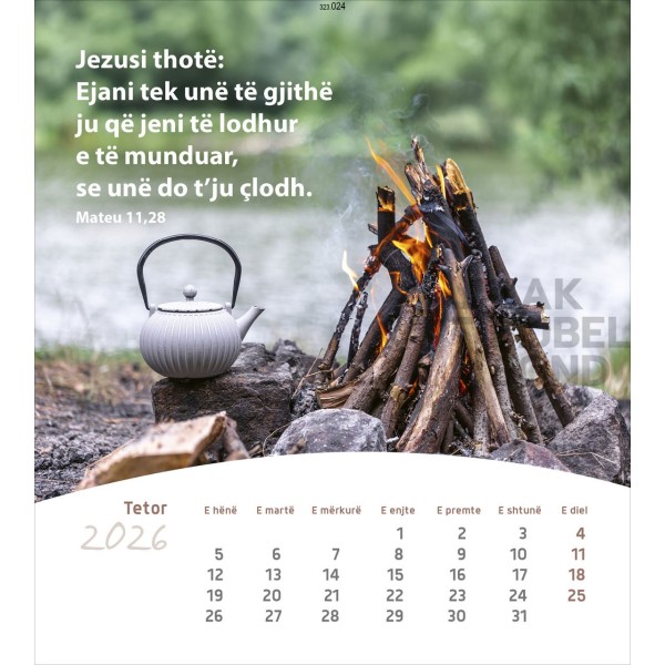 Albanian postcard calendar 2026 - Life for you