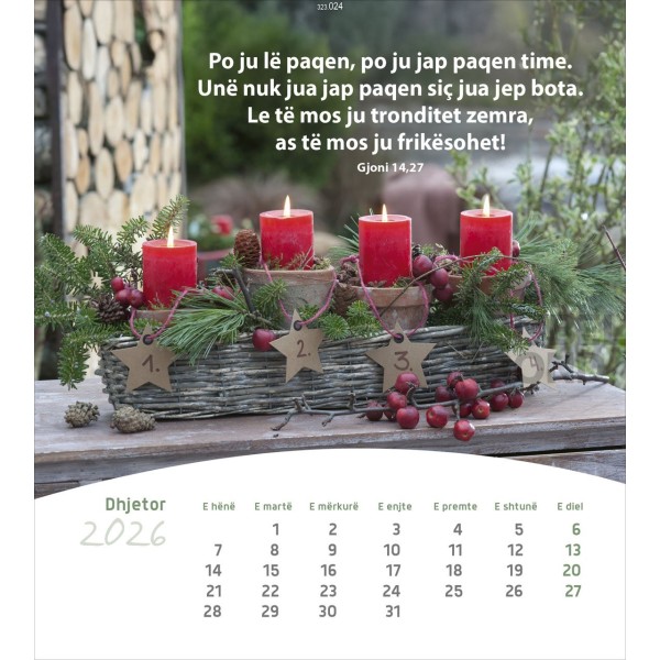 Albanian postcard calendar 2026 - Life for you