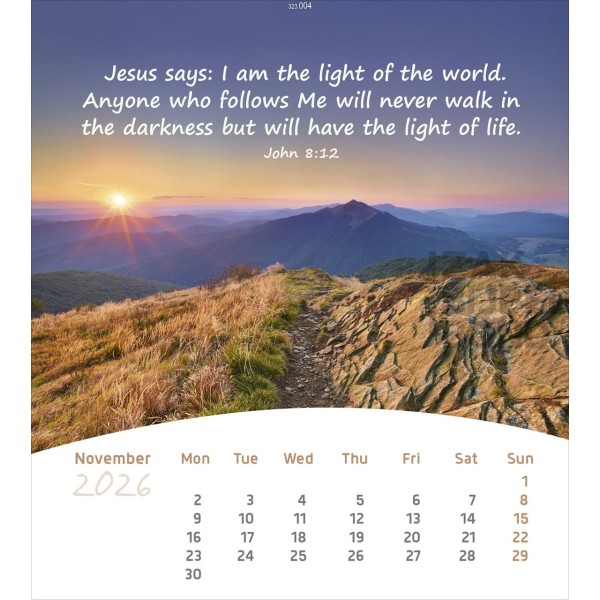 English postcard calendar 2026 -  Life for you