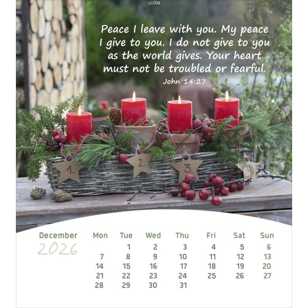 English postcard calendar 2026 -  Life for you