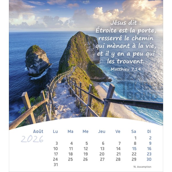French postcard calendar 2026 - Life for you