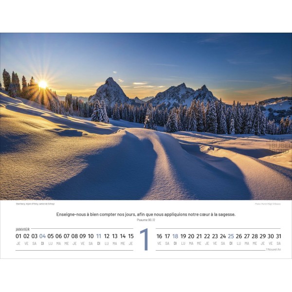 Franse Zwitserlandkalender 2026