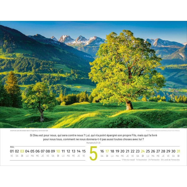 Franse Zwitserlandkalender 2026
